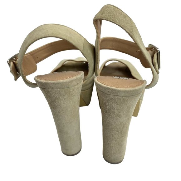 Steve Madden Jillyy Platform Sandals Size 9 Blush Suede Peep Toe Chunky Heel 90s - Picture 5 of 11